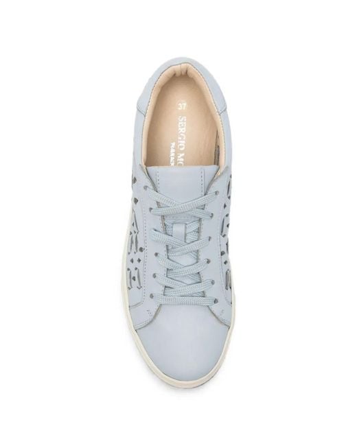 SERGIO MORETTI FIRENZE White Cut-Out Leather Sneakers