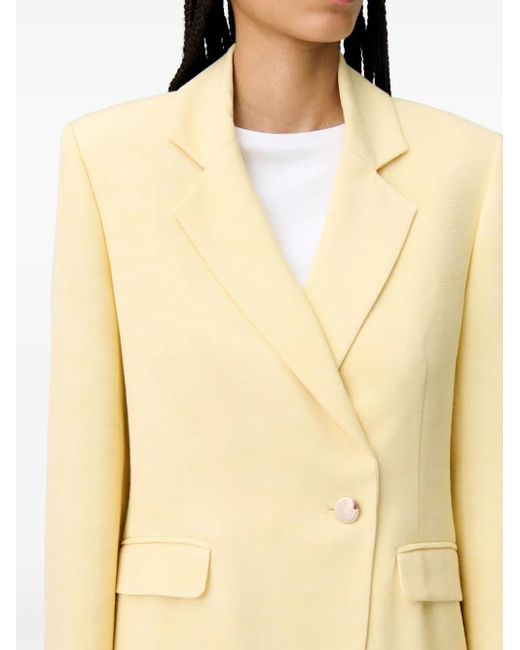 Claudie Pierlot Natural Single-Breasted Blazer