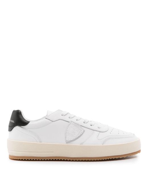 Philippe Model Nice Leren Sneakers Met Logopatch in het White voor heren