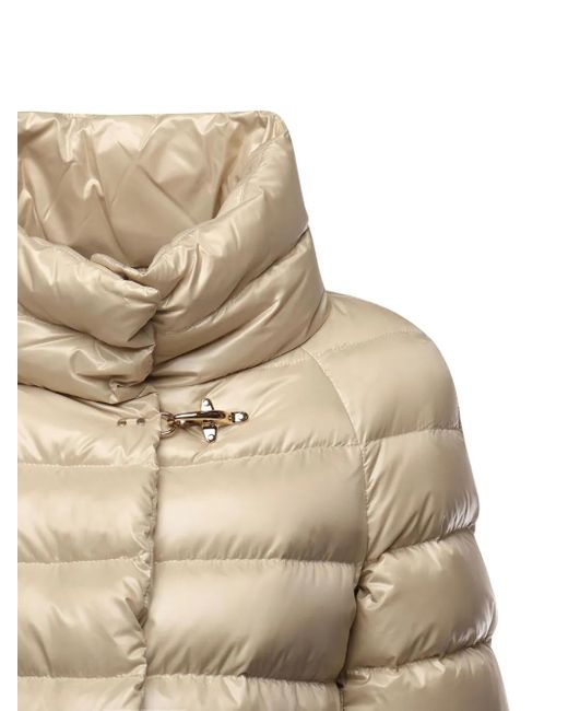 Fay Natural High-Neck Quilted Jacket