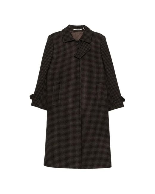 Tagliatore Black Bethany Houndstooth-Pattern Coat