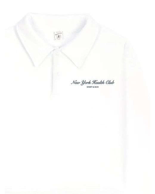 Sporty & Rich White Long-Sleeve Polo Shirt