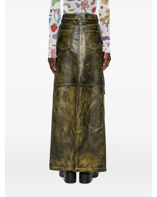 Gcds Green Biker Cargo Maxi Skirt