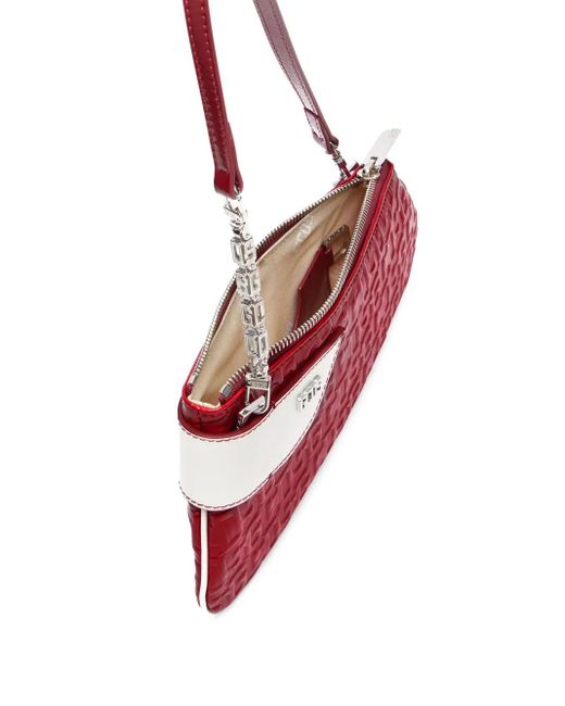 Gcds Red Comma Notte Monogram Shoulder Bag