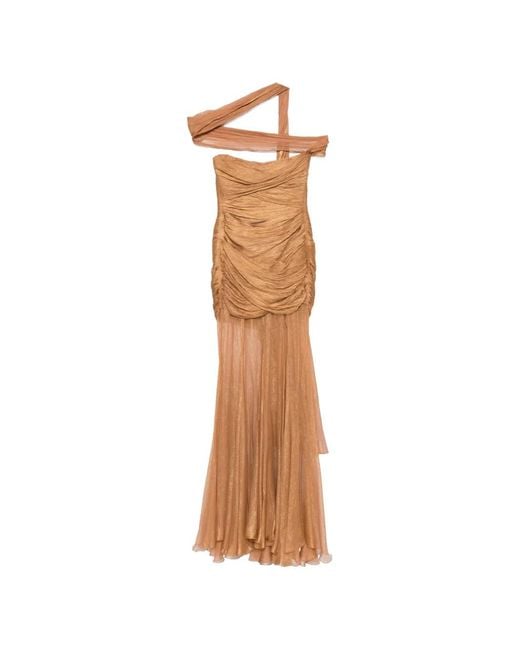 Maria Lucia Hohan White Marimar Pleated Strapless Maxi Dress
