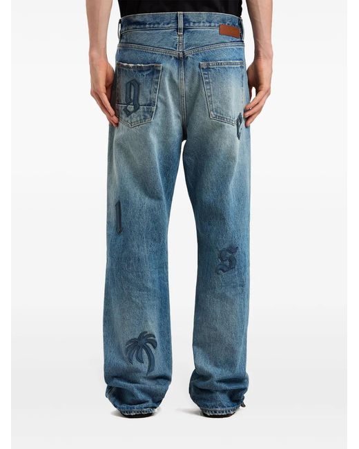 Palm Angels Blue Jeans for men