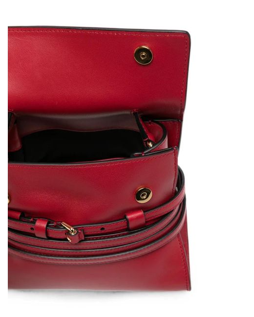 Moschino Red Tie Me Belt-Detail Top-Handle Mini Tote Bag