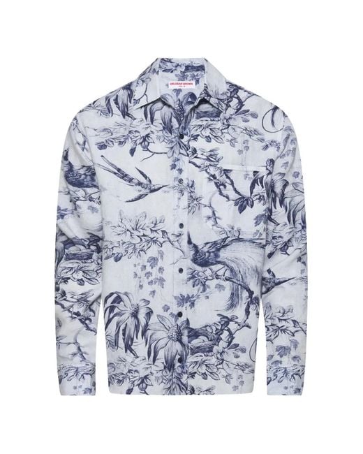 Orlebar Brown Blue Grasmoor Zaphra-Print Shirt for men