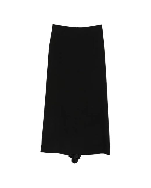 Jil Sander Black Pleated-Insert Side-Pocket Maxi Skirt