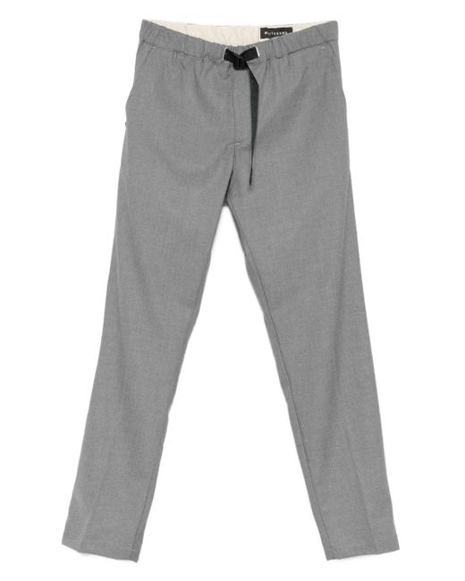 White Sand Gray Drawstring-Waist Trousers for men