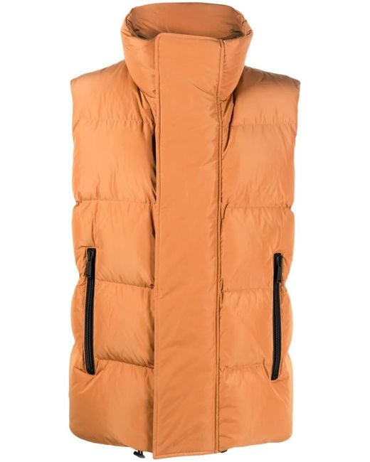 DSquared² Orange Funnel-Neck Padded Gilet for men