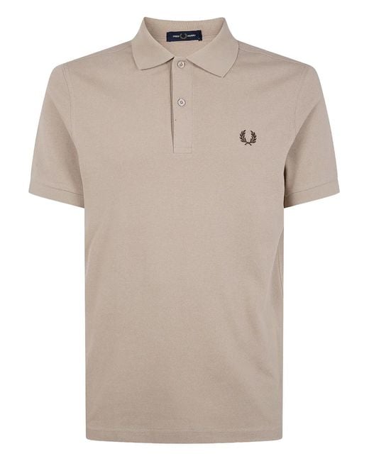 Fred Perry Natural Logo-Embroidered Polo Shirt for men