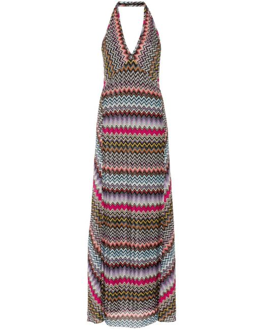 Robe mi-longue à motif zigzag Missoni en coloris Multicolor