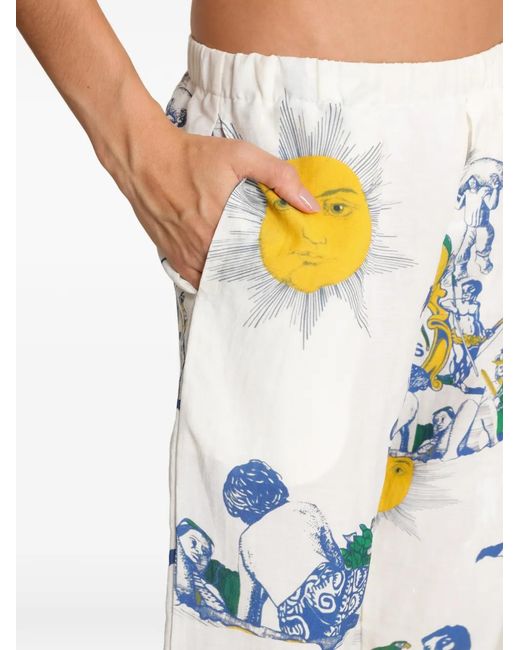 Amir Slama White Graphic-Print Trousers