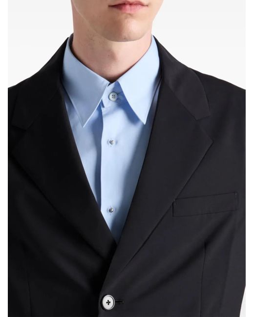 Prada Blue Single-Breasted Blazer for men