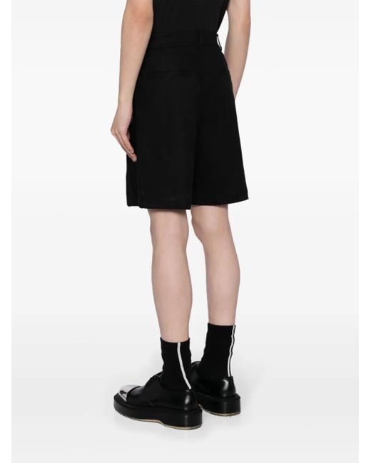 Feng Chen Wang Black High-Waisted Wool Shorts for men