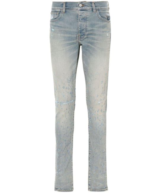 Amiri Blue Shotgun Mid-Rise Skinny Jeans for men