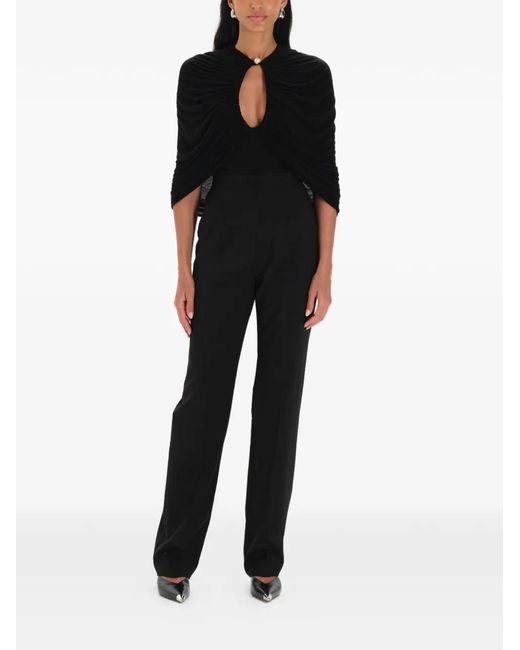 MANURI Black Draped Blouse