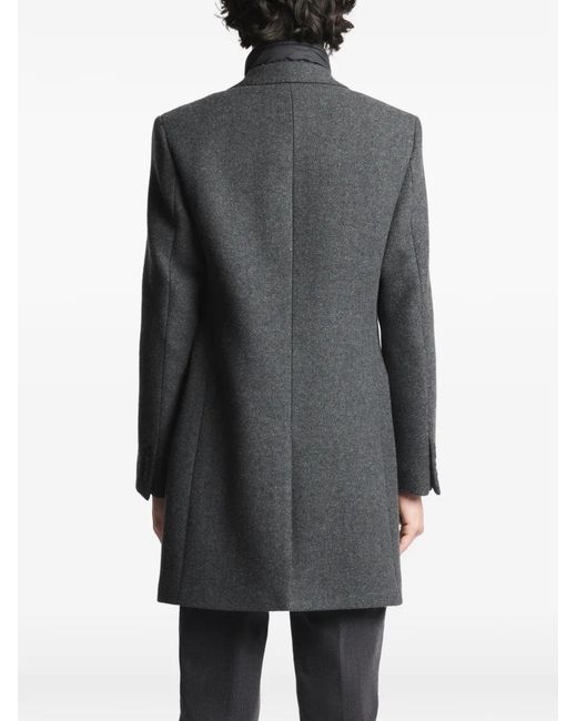 Fay Gray Herringbone-Pattern Double Coat for men
