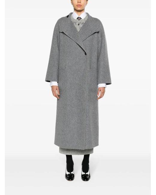 Thom Browne Gray Wool-Blend Maxi Coat