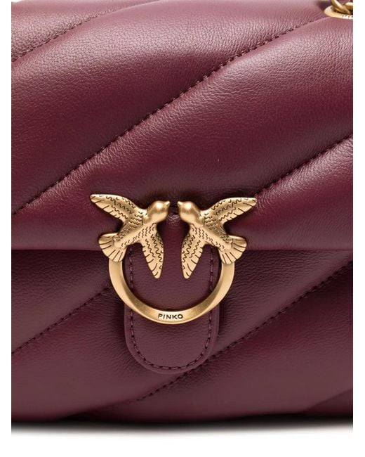 Pinko Purple Mini Love Puff Quilted Shoulder Bag