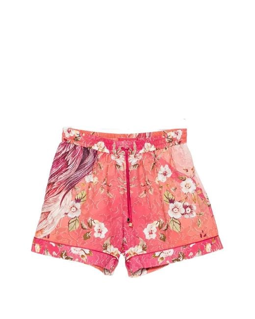 F.R.S For Restless Sleepers Red Fil Coupé Swan Shorts
