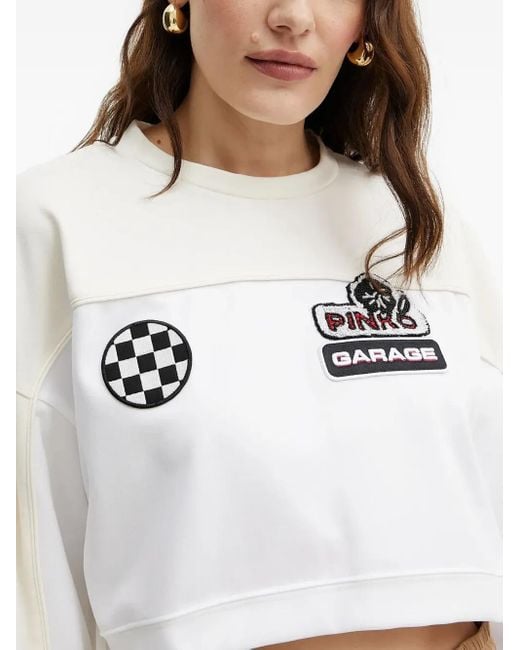 Pinko Natural Colour-Block Patch Sweatshirt