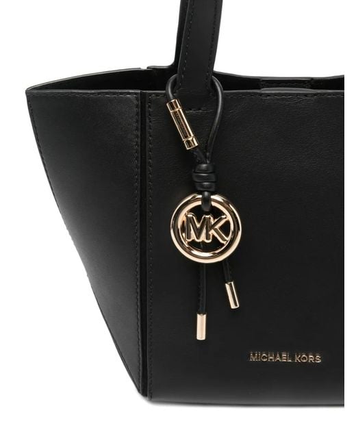 MICHAEL Michael Kors Black 'Jordi' Logo-Charm Tote Bag