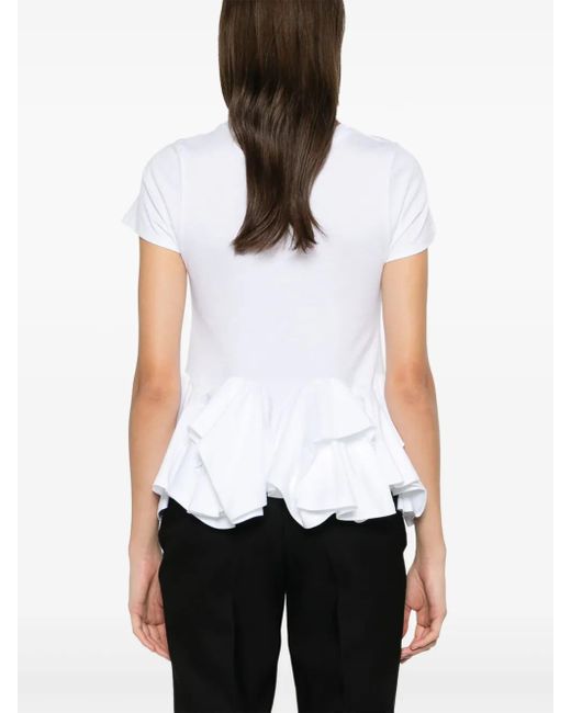 Viktor & Rolf White Peplum-Hem T-Shirt