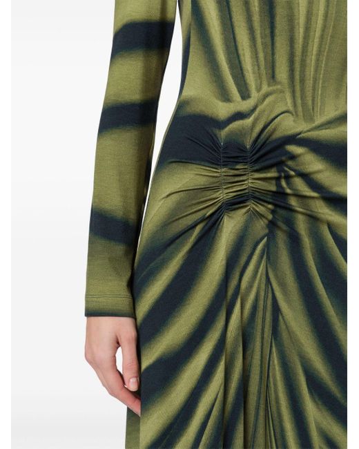 Alberta Ferretti Green Stretchy Floor Lenght Dress