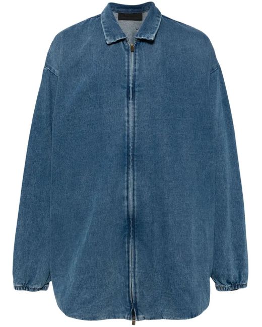 Sobrecamisa vaquera con cremallera Fear Of God de hombre de color Blue