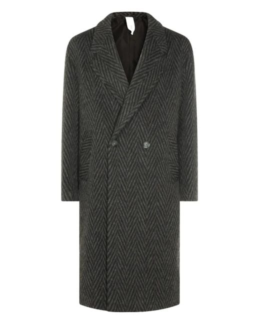 Abrigo con doble botonadura Hevò de hombre de color Black