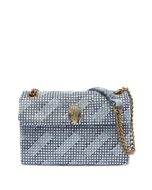 Kurt Geiger Kensington Denim Schoudertas Met Studs in het Blue