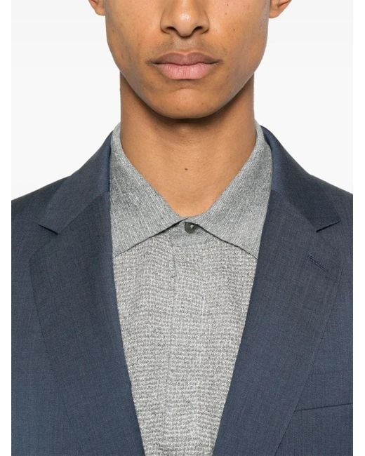 Fursac Blue Single-Breasted Suit for men