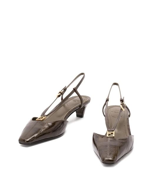 Pumps A Punta Con Cinturino Posteriore 40Mm di Fendi in Green
