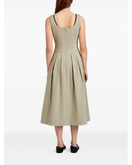 Proenza Schouler Geplooide Midi-Jurk in het Natural