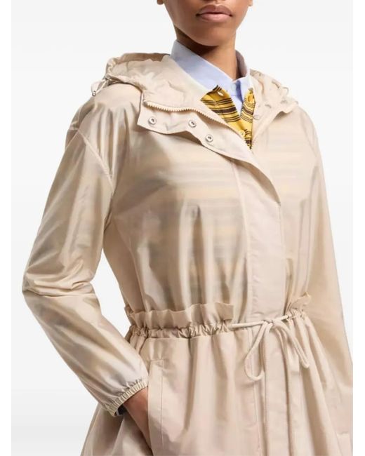 Moncler Natural Weteau Ruffle-Trimmed Jacket