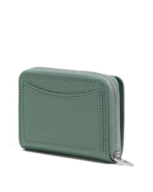 Bimba Y Lola Green Crocodile-Effect Zip-Around Wallet