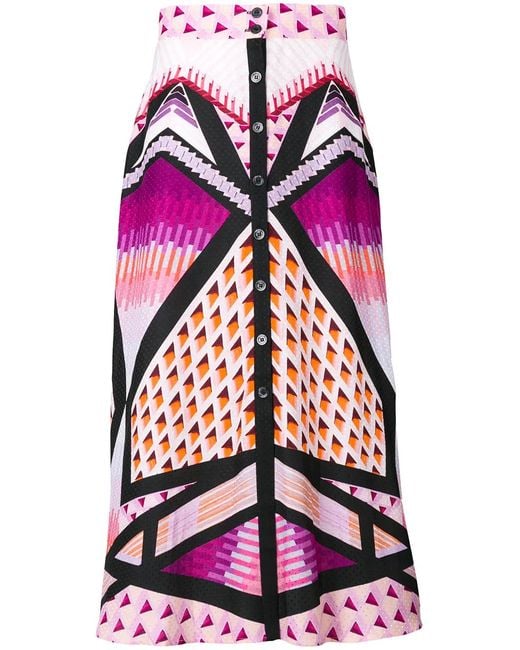 Temperley London Pink Jupe Mi-Longue Évasée Sunrise