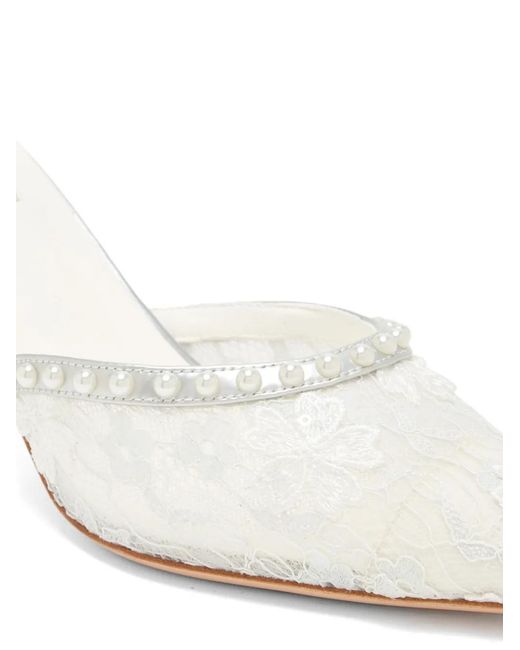 Nicoli White Mules Mit Perlen