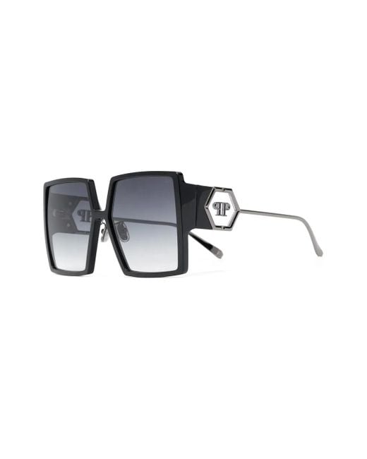Philipp Plein Black Oversize Square-Frame Sunglasses