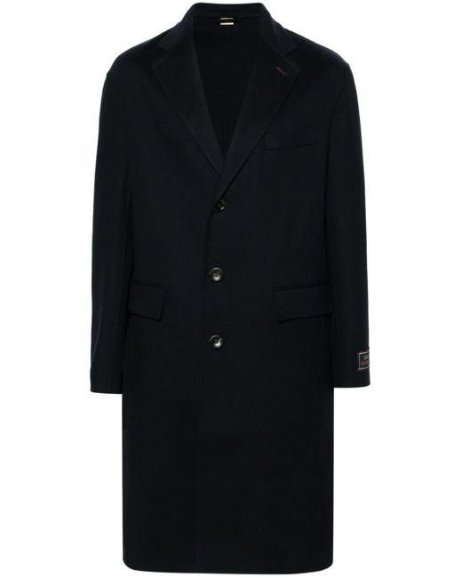 Gucci Blue Notched-lapels Single-breasted Coat for men