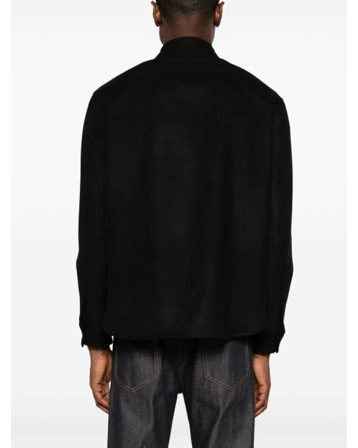 Giacca-camicia con applicazione di Gucci in Black da Uomo