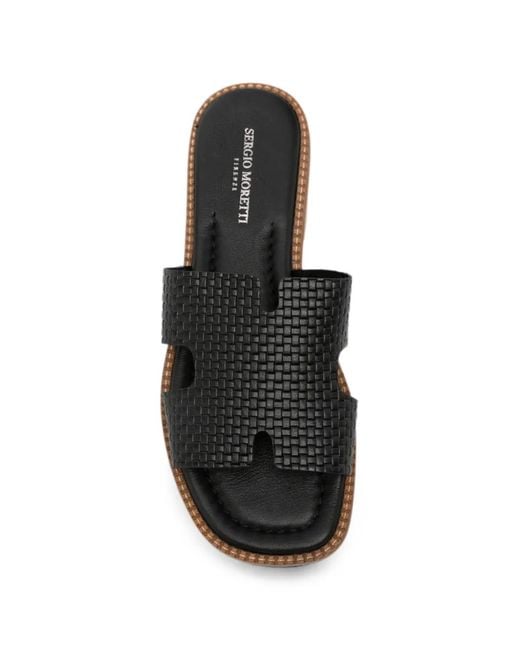SERGIO MORETTI FIRENZE White Woven Leather Sandals