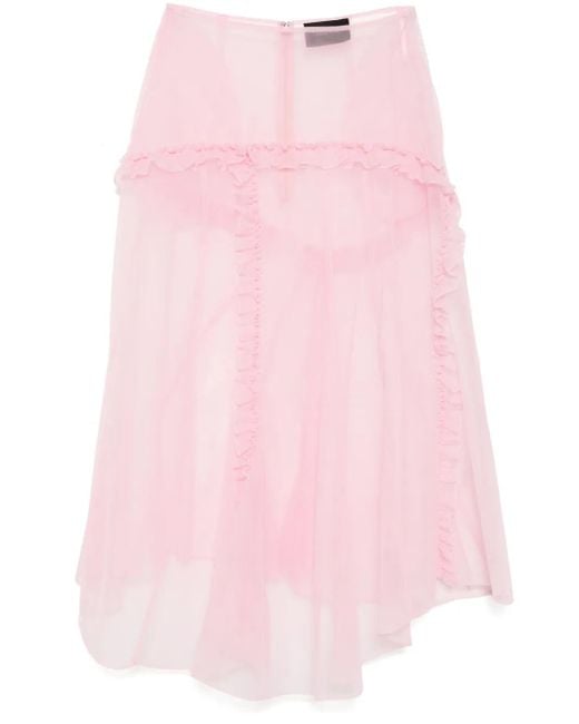 Simone Rocha Pink Ruffle-Details Skirt
