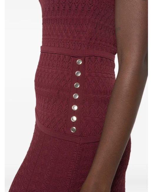 Sandro Purple Button-Embellished Maxi Dress