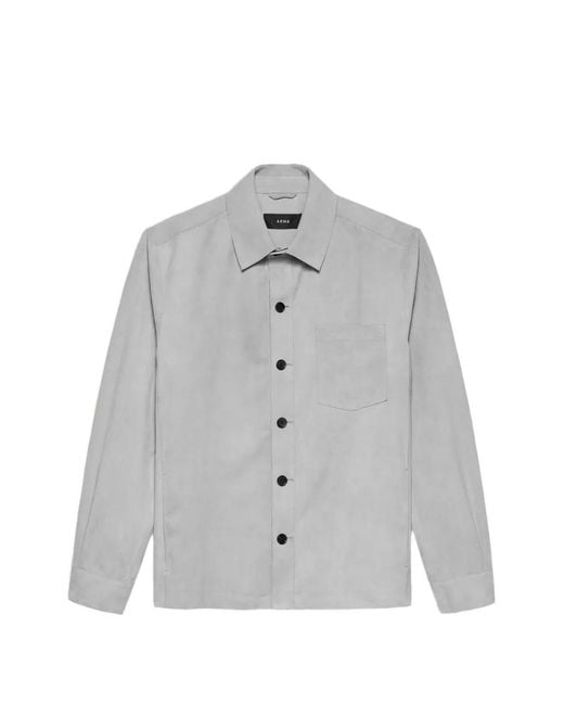 Arma Gray Dino Chest-Pocket Suede Jacket for men