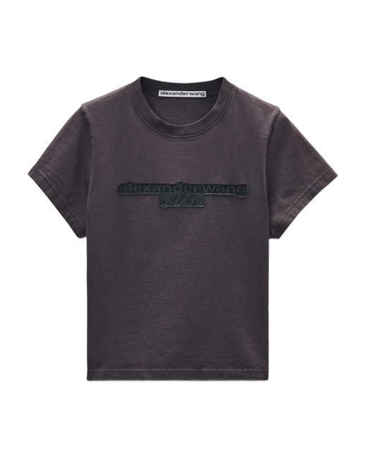 Alexander Wang Blue T-Shirt Mit Stickerei