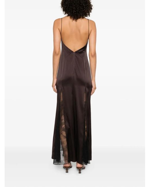 Staud Trinity Maxi-Jurk Met Kanten Vlakken in het Brown
