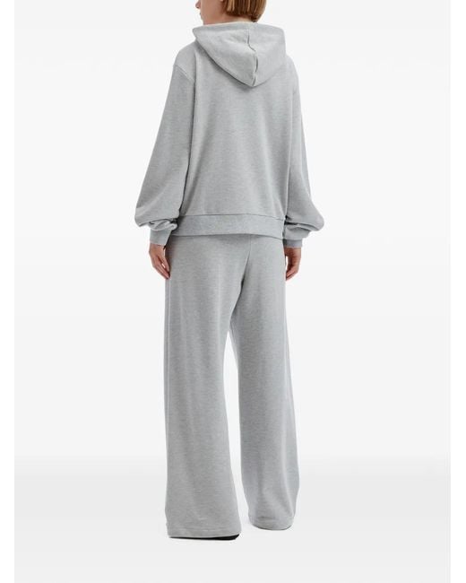 Mini Cream White Charm-Detail Hoodie And Track Pants Set